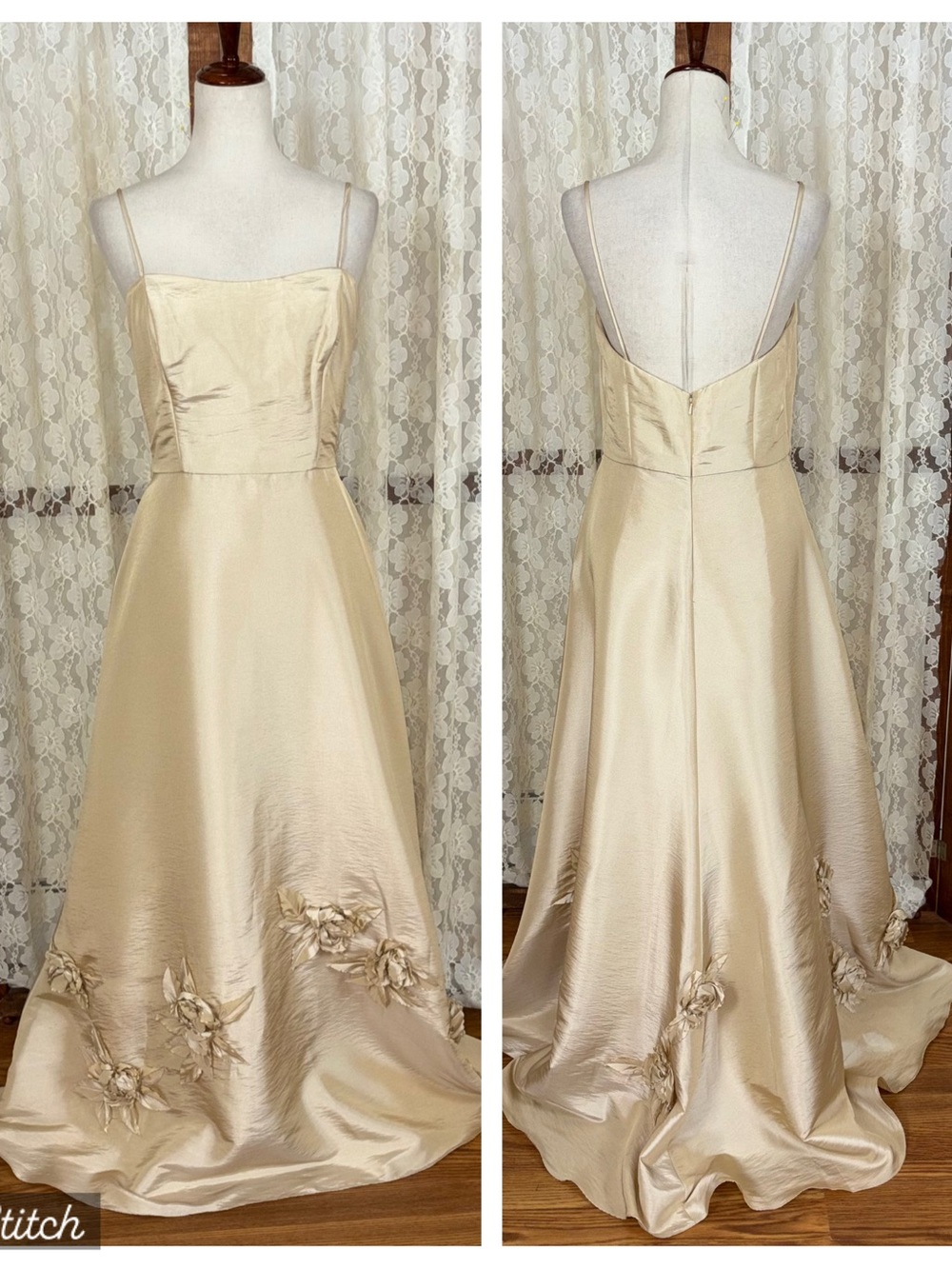 Elegant Vintage Y2K Watters Champagne Wedding/Pageant Gown